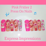 Pink Friday 2 Press On Nails, Nicki Minaj Press On Nails, Barbs Press On Nails, Pink Press On Nails, Concert Press On Nails, Bling Nails