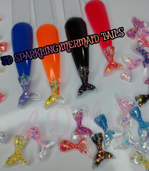 8pc/Mixed 3d Sparkling Mermaid Tails