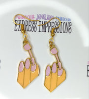 Nail Fashion Earrings, Polished Nails Earrings, Fishhook Fashion Earrings, French Hook Fashion Earrings