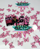 10pc/Black And Pink Glitter Butterfly Nail Art Charms