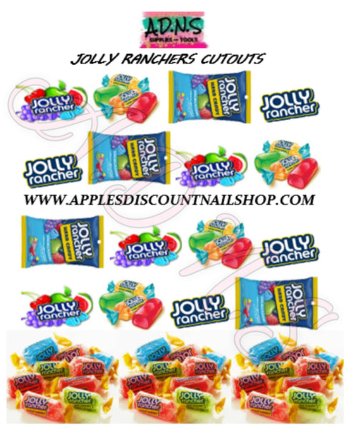 Jolly Rancher Candy Water Nail Cutout Decal