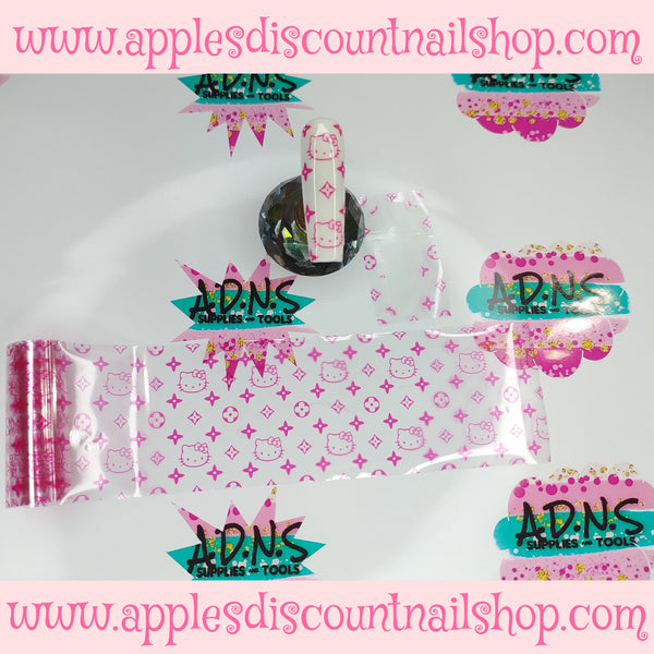 1pc Pink Kitty Nail Foil
