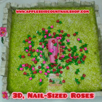10 Mixed Color Rose Nail Size Charms