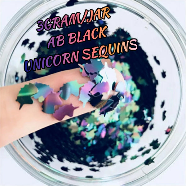 Ultrathin Unicorn Shape Nails Sequins / 3 Gram Jar