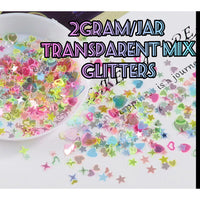 Transparent Glittering Mixed Sequins / 2 Gram Jar