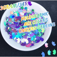 Ultrathin Unicorn Shape Nails Sequins / 3 Gram Jar
