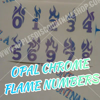 FLAME NUMBERS NAIL STICKERS