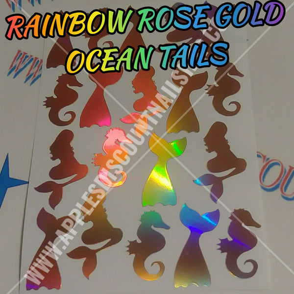 OCEAN TAILS SHEET NAIL SIZE STICKERS