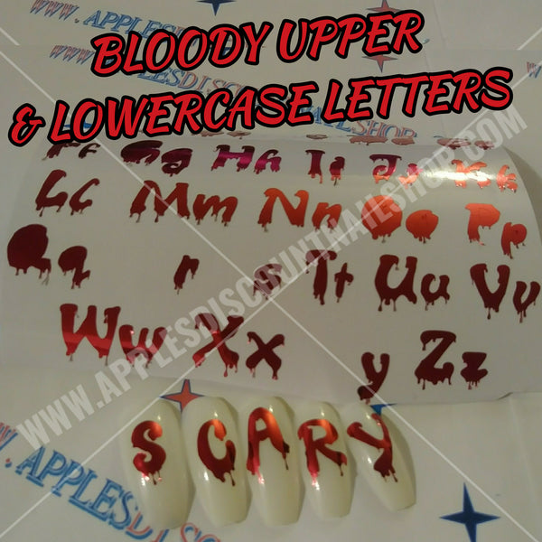 BLOODY HALLOWEEN LETTERING NAIL STICKERS