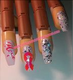BREAST CANCER FIGHT NAIL SIZE STICKERS