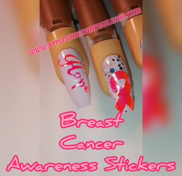 BREAST CANCER FIGHT NAIL SIZE STICKERS