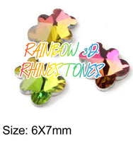3D Rainbow Teddy Bear Shaped Nail Charm/ Nail Rhinestones