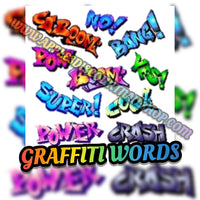 Graffiti Words cutouts(transparent background)