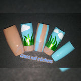 Easter grass nail size stickers