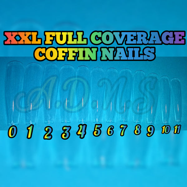 XXL Tapered Coffin Nails, Full Coverage Nails, 2xl Nails