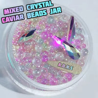 Mixed Crystal caviar beads jar