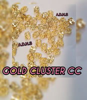 High Fashion Inspired, Gold Cluster Nail Charms, 4pc Set