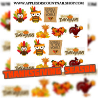 Thanksgiving water nail decals (cutouts)
