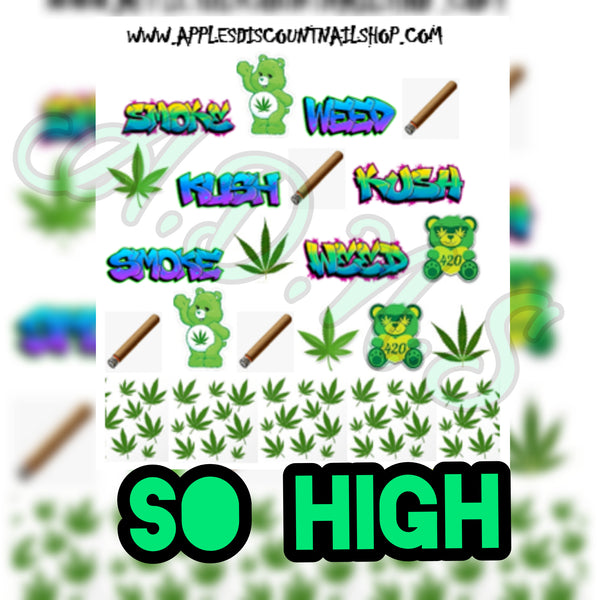420 NAIL DECALS CUTOUTS (TRANSPARENT BACKGROUND)