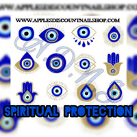 Evil Eyes Water Nail Decals Cutouts (Transparent Background)