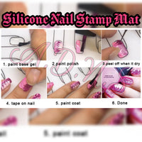 1pc Silicone Nail Stamp Mat, Nail Art Mat