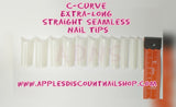 C-Curve Extra-Long Straight Seamless Nail Tips
