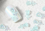 6Pcs 3D Aurora Roses Nail Art Charms