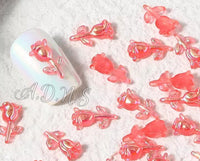 6Pcs 3D Aurora Roses Nail Art Charms