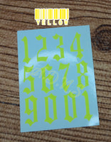 Neon Number Nail Stickers