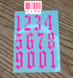 Neon Number Nail Stickers