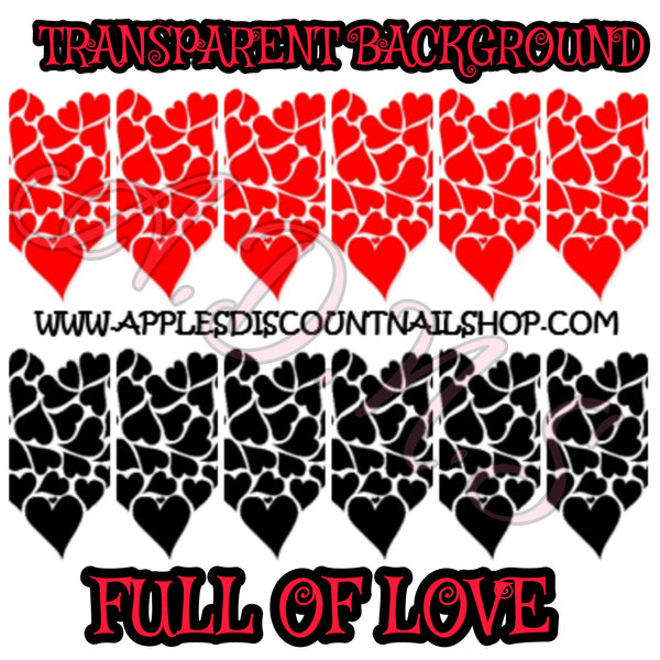 Full Of Love XL Nail Decals (TRANSPARENT BACKGROUND)
