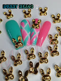 Bunny Heads 3D Nail Charms