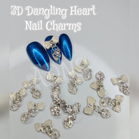 3D DANGLING HEART NAIL CHARMS