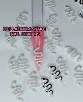 3d Snake Nail Charms, Gold Nail Charms, Platinum Nail Charms, Black Nail Charms