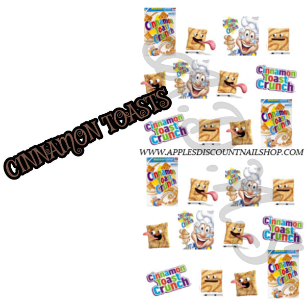 Cinnamon toasts water nail decals cutouts (TRANSPARENT BACKGROUND)