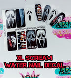 Xl Halloween water nail decals Chucky, Scream