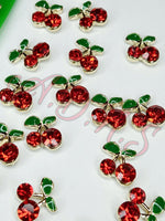 Diamond cherries nail charms