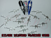 2Pc Diamond, 3D Machine Gun Nail Charms