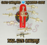Diamond, 3D Machine Gun Nail Charms