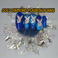 Diamond Playboy Bunny Nail Size Charms