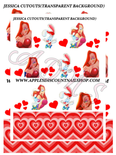 Jessica water nail decals cutouts