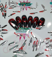 Bloody Knife Nail Charms