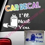 Nail Tech Car Decal, Window Decal For Nail Techs, Nail Artist Car Decals, Nail Artist Advertising, Nail Technician Car or Window Display Sticker