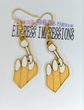 Gold Painted Nails Dangle Earrings